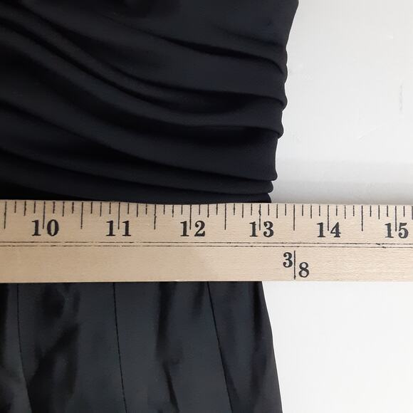 Tadashi Shoji Black Taffeta Pleated Fit and Flare Cocktail Dress Women 8 Holiday - Picture 13 of 14